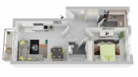 Grundriss - Eine gemütliche Erbpachtwohnung – mit kleinem Sonnenbalkon. Bezugsfertig.